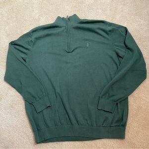IZOD Men’s Saltwater Relaxed Classics Dark Green 1/4 Zip Long Sleeve - Size XXL
